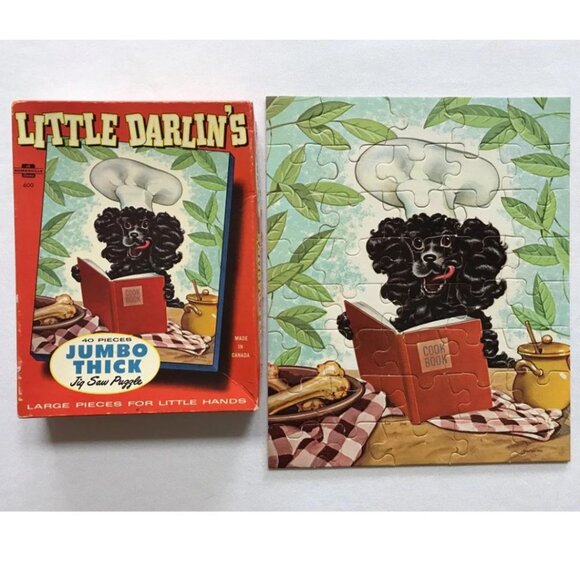 Complete Chef Dog Jigsaw Puzzle by Somerville Made in Canada 1963 - Picture 1 of 4